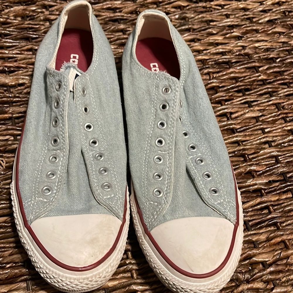 Converse All Star Slip-Ons Light blue Jean Look